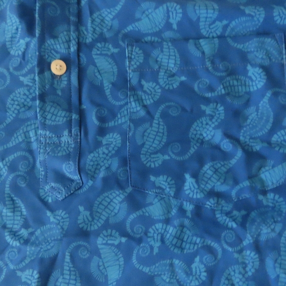 Chubbies XL blue seahorses all over print polo - Picture 2 of 6